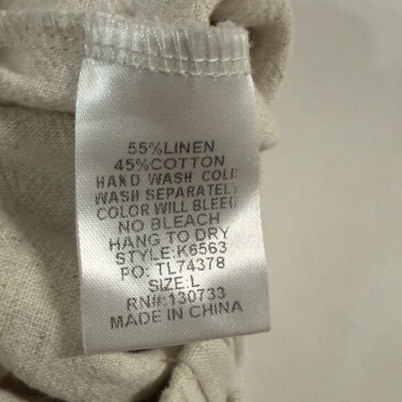 Umgee L Ruffle Hem Cropped Pants Linen Cotton Blend Pull On Wide Leg - Picture 6 of 10